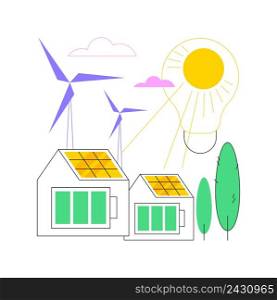 Alternative energy abstract concept vector illustration. Green alternative energy technologies, eco friendly, nuclear, renewable sources, solar panels, wind turbine, hydropower abstract metaphor.. Alternative energy abstract concept vector illustration.