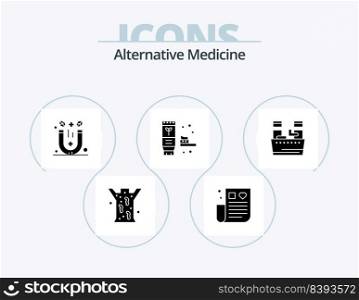 Alternative Medicine Glyph Icon Pack 5 Icon Design. soak. produce. magnet. natural. ecology