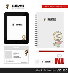 Alternative way road sign Business Logo, Tab App, Diary PVC Employee Card and USB Brand Stationary Package Design Vector Template