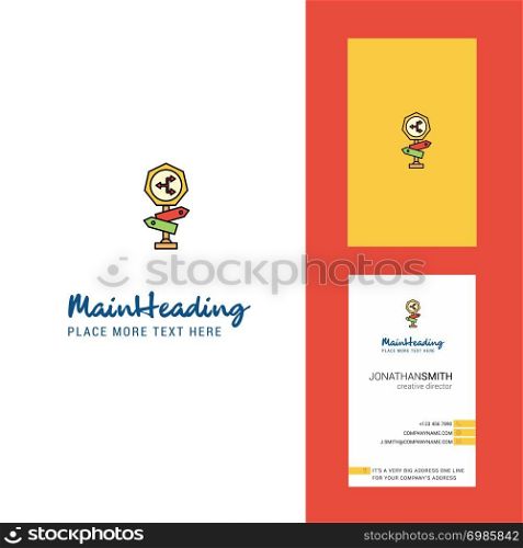 Alternative way road sign Creative Logo and business card. vertical Design Vector
