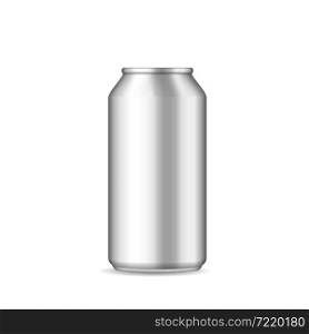 Aluminium can of drink. Bottle for beer. Mockup of can bottle for soda or cola. Silver aluminum box for water, energy drink. Blank 3d mock up for cold juice. Realistic container. Vector.. Aluminium can of drink. Bottle for beer. Mockup of can bottle for soda or cola. Silver aluminum box for water, energy drink. Blank 3d mock up for cold juice. Realistic container. Vector