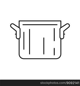 aluminium pot cooking line icon vector. aluminium pot cooking sign. isolated contour symbol black illustration. aluminium pot cooking line icon vector illustration