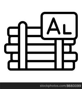 Aluminium stack icon outline vector. Car wheel. Alloy bike. Aluminium stack icon outline vector. Car wheel
