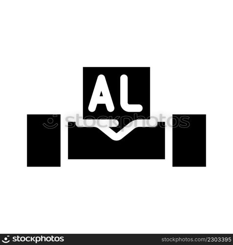 aluminum cable glyph icon vector. aluminum cable sign. isolated contour symbol black illustration. aluminum cable glyph icon vector illustration