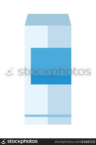 Aluminum Can with Blue Label. Aluminum can with blue label. Bottle of drink. Energy drink can. Aluminum can icon. Retail store element. Simple drawing. Isolated vector illustration on white background.