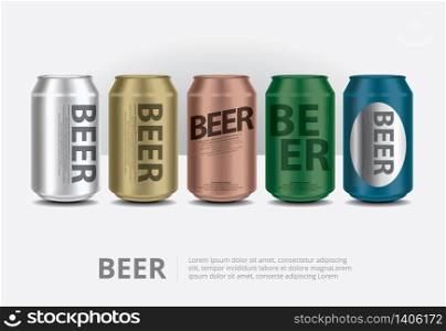 Aluminum Cans Beer isolated Vector Illustration