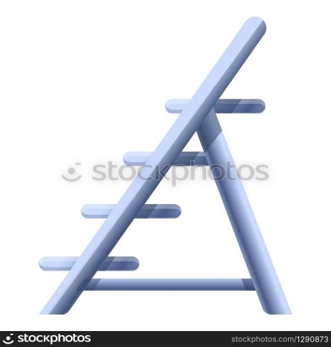 Aluminum ladder icon. Cartoon of aluminum ladder vector icon for web design isolated on white background. Aluminum ladder icon, cartoon style