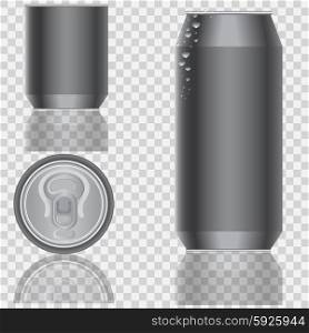 Aluminum packaging for beverages. Vector illustration.