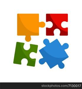Alzheimer puzzle test icon. Flat illustration of alzheimer puzzle test vector icon for web design. Alzheimer puzzle test icon, flat style