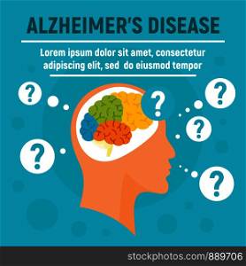Alzheimers disease concept background. Flat illustration of alzheimers disease vector concept background for web design. Alzheimers disease concept background, flat style