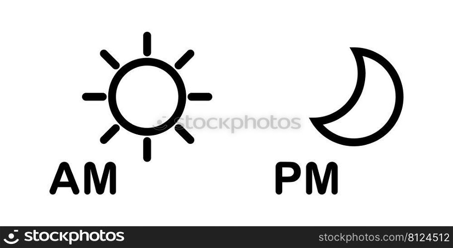 AM and PM icons. sun and moon