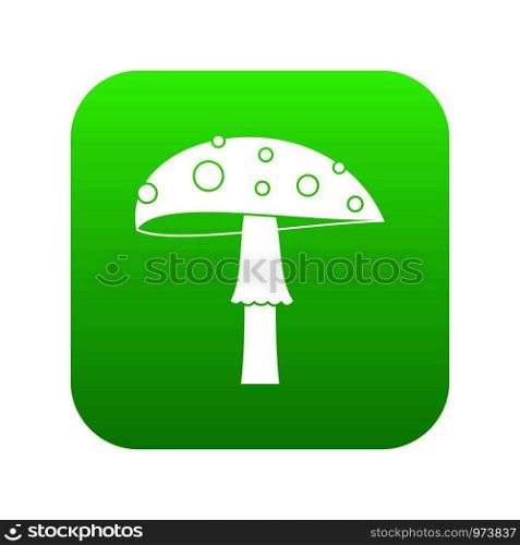 Amanita icon digital green for any design isolated on white vector illustration. Amanita icon digital green