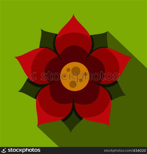 Amaranth flower icon. Flat illustration of amaranth flower vector icon for web on lime background. Amaranth flower icon, flat style