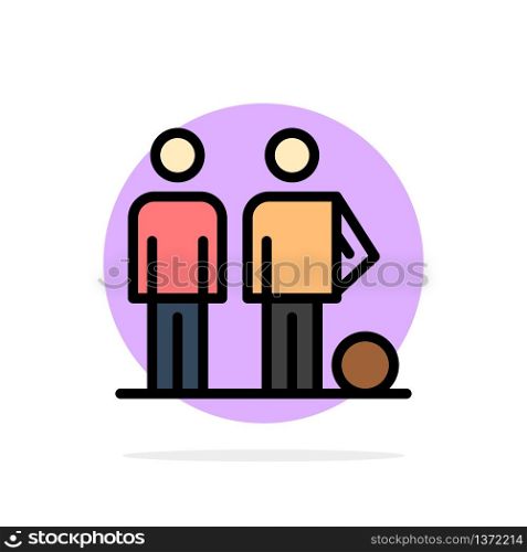 Amateur, Ball, Football, Friends, Soccer Abstract Circle Background Flat color Icon