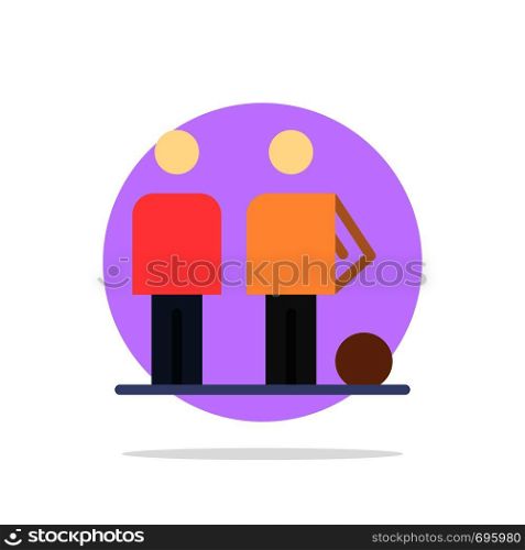 Amateur, Ball, Football, Friends, Soccer Abstract Circle Background Flat color Icon