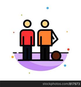 Amateur, Ball, Football, Friends, Soccer Abstract Flat Color Icon Template
