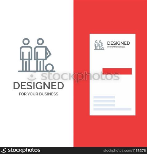Amateur, Ball, Football, Friends, Soccer Grey Logo Design and Business Card Template