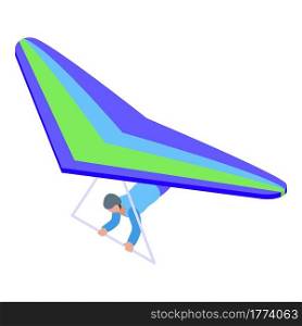 Amateur paraglider icon. Isometric of Amateur paraglider vector icon for web design isolated on white background. Amateur paraglider icon, isometric style