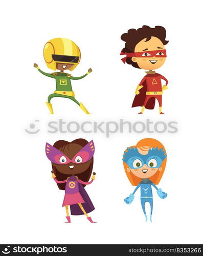 amazing litt≤superhero set vector art illustration