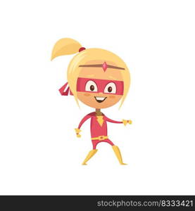 amazing little superhero vector art illustration