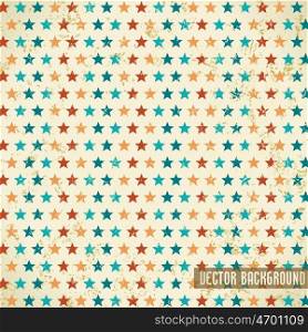 Amazing vintage colorful star blues pattern. Vector background.