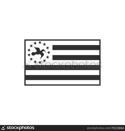 Ambazonia flag icon in black outline flat design. Independence day or National day holiday concept.
