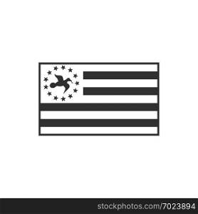 Ambazonia flag icon in black outline flat design. Independence day or National day holiday concept.