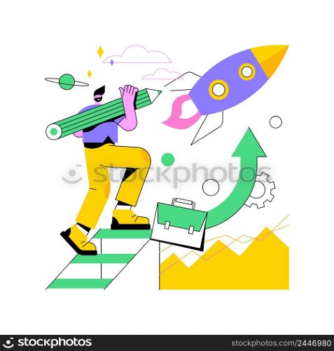 Ambition abstract concept vector illustration. Business ambition, determination, setting big goal, making fast career, self-confident, getting what you want, desire for success abstract metaphor.. Ambition abstract concept vector illustration.