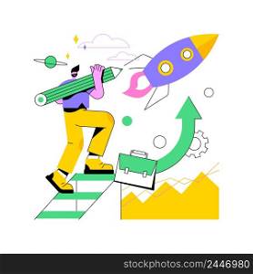 Ambition abstract concept vector illustration. Business ambition, determination, setting big goal, making fast career, self-confident, getting what you want, desire for success abstract metaphor.. Ambition abstract concept vector illustration.