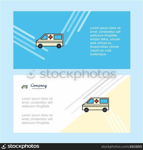 Ambulance abstract corporate business banner template, horizontal advertising business banner.