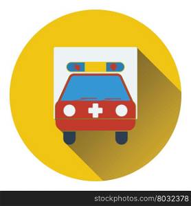 Ambulance car icon. Flat color design. Vector illustration.