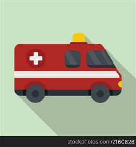Ambulance car icon flat vector. Emergency vehicle. Medical hospital. Ambulance car icon flat vector. Emergency vehicle