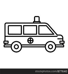 Ambulance car icon. Outline ambulance car vector icon for web design isolated on white background. Ambulance car icon, outline style