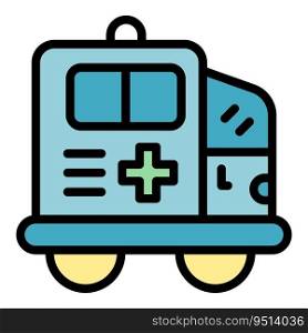 Ambulance car icon outline vector. Self remote. Health area color flat. Ambulance car icon vector flat