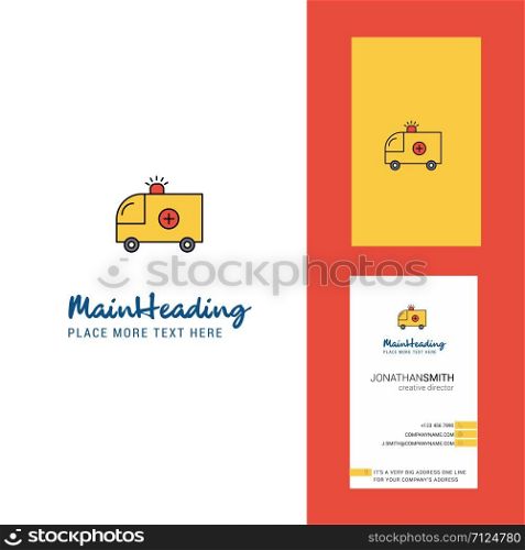Ambulance Creative Logo and business card. vertical Design Vector