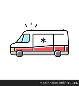 ambulance first aid color icon vector. ambulance first aid sign. isolated symbol illustration. ambulance first aid color icon vector illustration