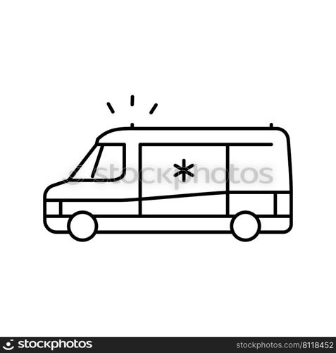 ambulance first aid line icon vector. ambulance first aid sign. isolated contour symbol black illustration. ambulance first aid line icon vector illustration