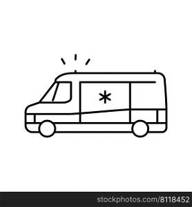 ambulance first aid line icon vector. ambulance first aid sign. isolated contour symbol black illustration. ambulance first aid line icon vector illustration