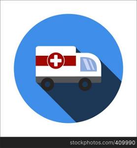 Ambulance flat icon isolated on white background. Ambulance flat icon