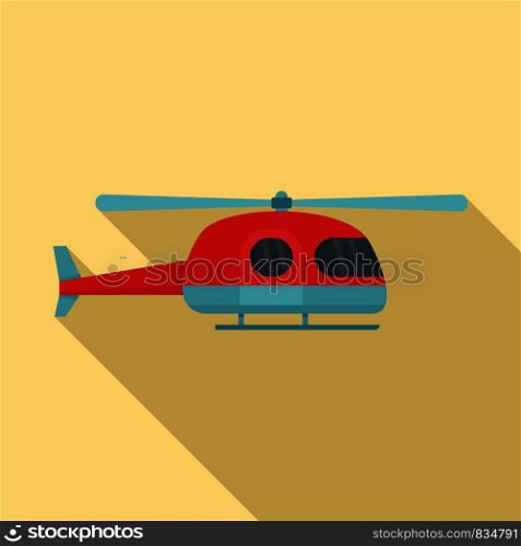 Ambulance helicopter icon. Flat illustration of ambulance helicopter vector icon for web design. Ambulance helicopter icon, flat style