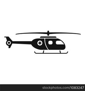Ambulance helicopter icon. Simple illustration of ambulance helicopter vector icon for web design isolated on white background. Ambulance helicopter icon, simple style