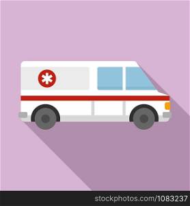Ambulance help team icon. Flat illustration of ambulance help team vector icon for web design. Ambulance help team icon, flat style