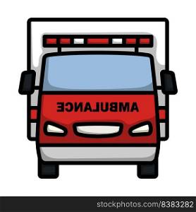 Ambulance Icon. Editable Bold Outline With Color Fill Design. Vector Illustration.
