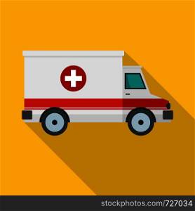 Ambulance icon. Flat illustration of ambulance vector icon for web. Ambulance icon, flat style