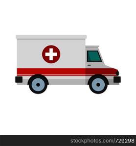Ambulance icon. Flat illustration of ambulance vector icon for web. Ambulance icon, flat style
