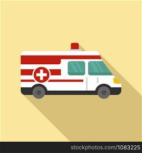 Ambulance icon. Flat illustration of ambulance vector icon for web design. Ambulance icon, flat style