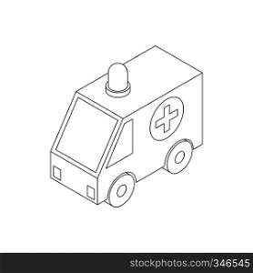 Ambulance icon in isometric 3d style isolated on white background. Ambulance icon, isometric 3d style