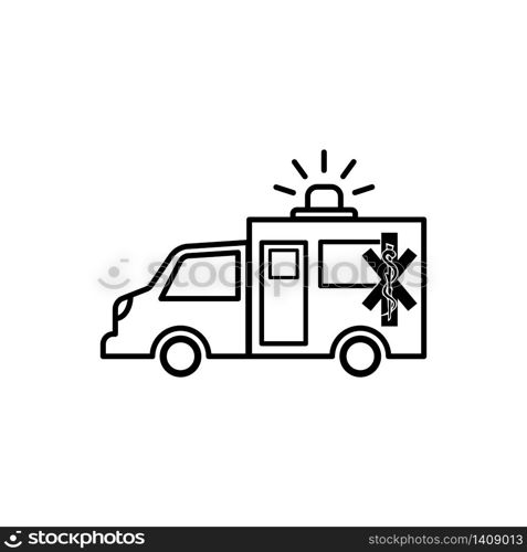 Ambulance icon in trendy flat design