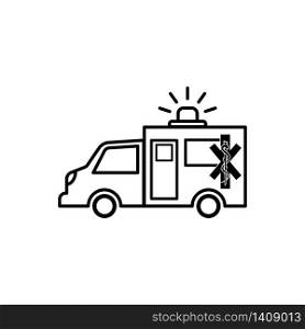 Ambulance icon in trendy flat design