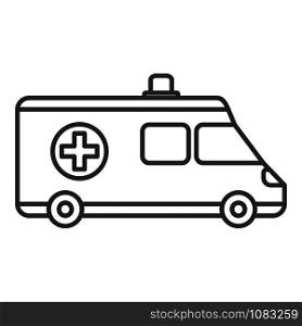 Ambulance icon. Outline ambulance vector icon for web design isolated on white background. Ambulance icon, outline style